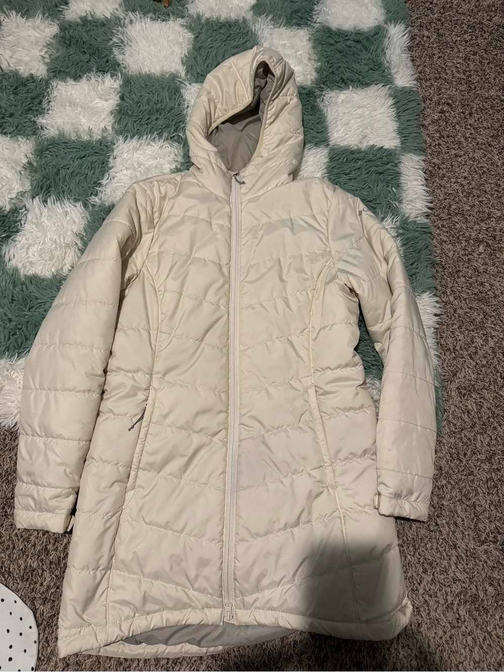 Columbia Women's Hooded Long Puffer Coat - Cream